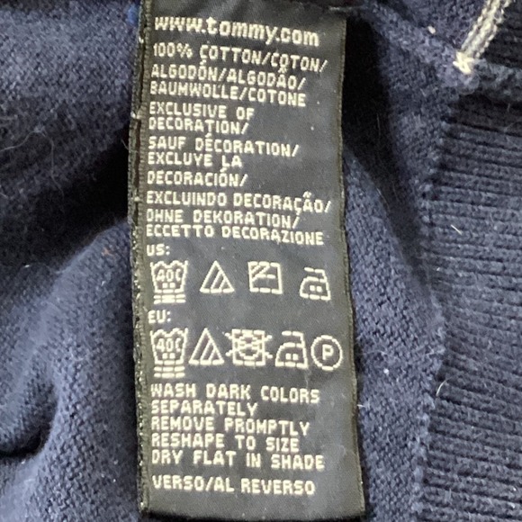 Tommy Hilfiger‎ Golf Sweater Mens XL Blue White Grid V Neck Pullover - Picture 9 of 13